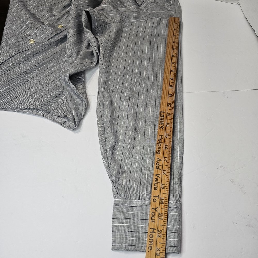 70s VINTAGE Arrow Shirt Kent Sz L Polycotton Long Sleeve Blue Striped Button - Picture 8 of 8